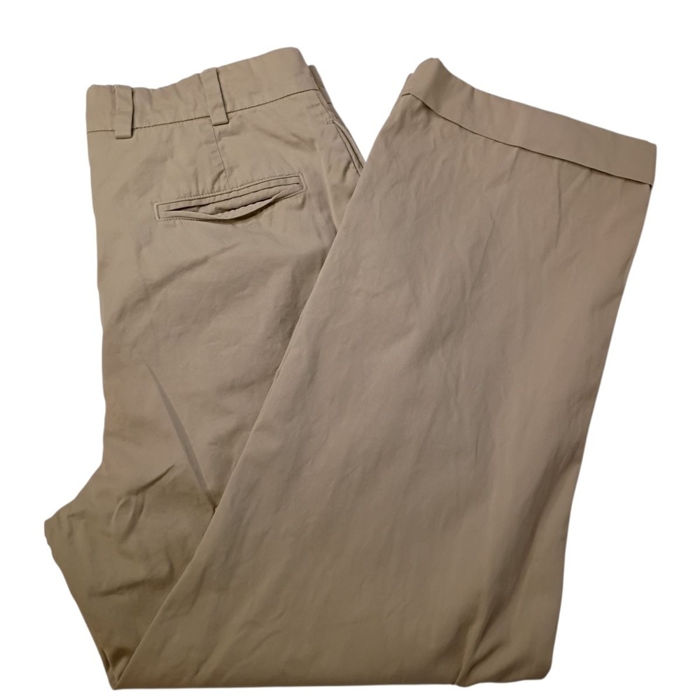 Bills Khakis Pants Mens 34x28 Beige‎ Pleated Cuffed Cotton Classic Chino M2P USA